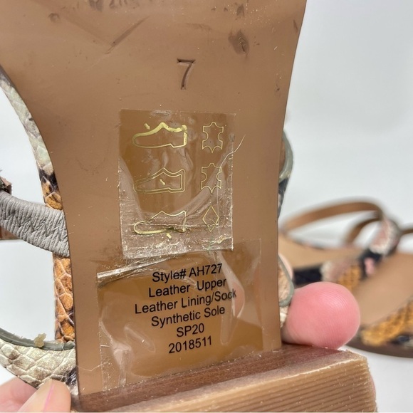 Madewell Lori Snake Embossed Leather Sandals Size 7 - Picture 10 of 12